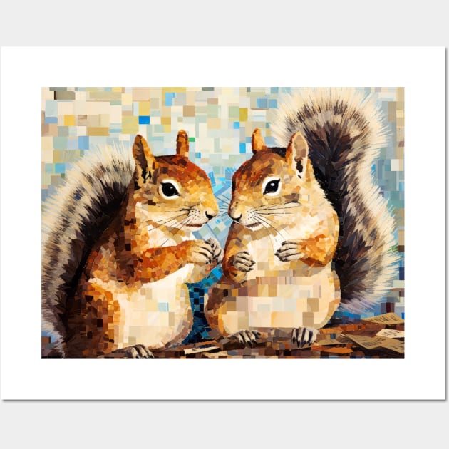 Squirrel Animal Art Decor Paint Mosaic Wall Art by Cubebox